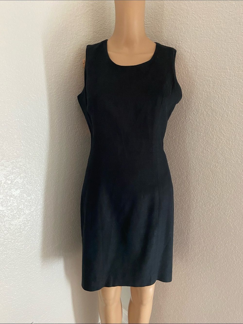 Bice linen blend Black Sleeveless Mini Sheath Dress sz 6